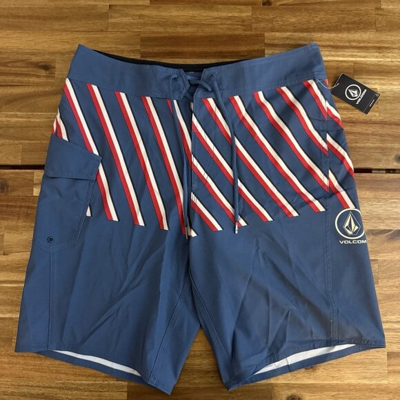 VOLCOM Manic 2 Boardshorts 20" Printed Stretch Swim Trunks Size 31 Beach Pool - Picture 1 of 9